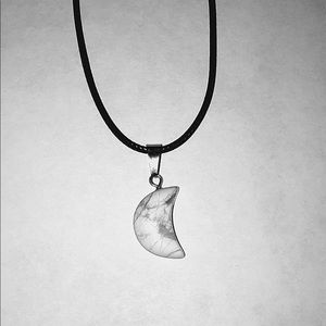 Howlite Moon Shaped Necklace 🌙